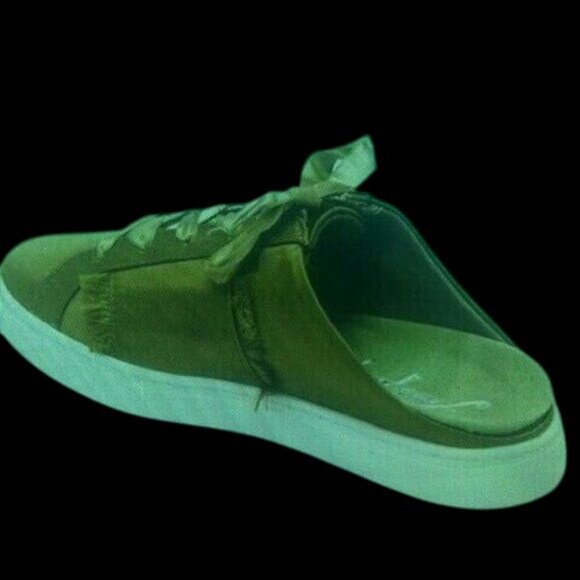 Free People Khaki Satin Slip-On Sneakers for Women - Size 6 US New in Box - Picture 3 of 3